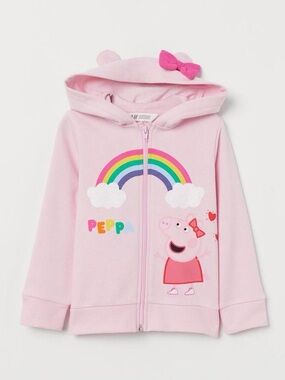H&M 1.5-2y Pink Peppa Pig Graphic Zip-Up Hoodie